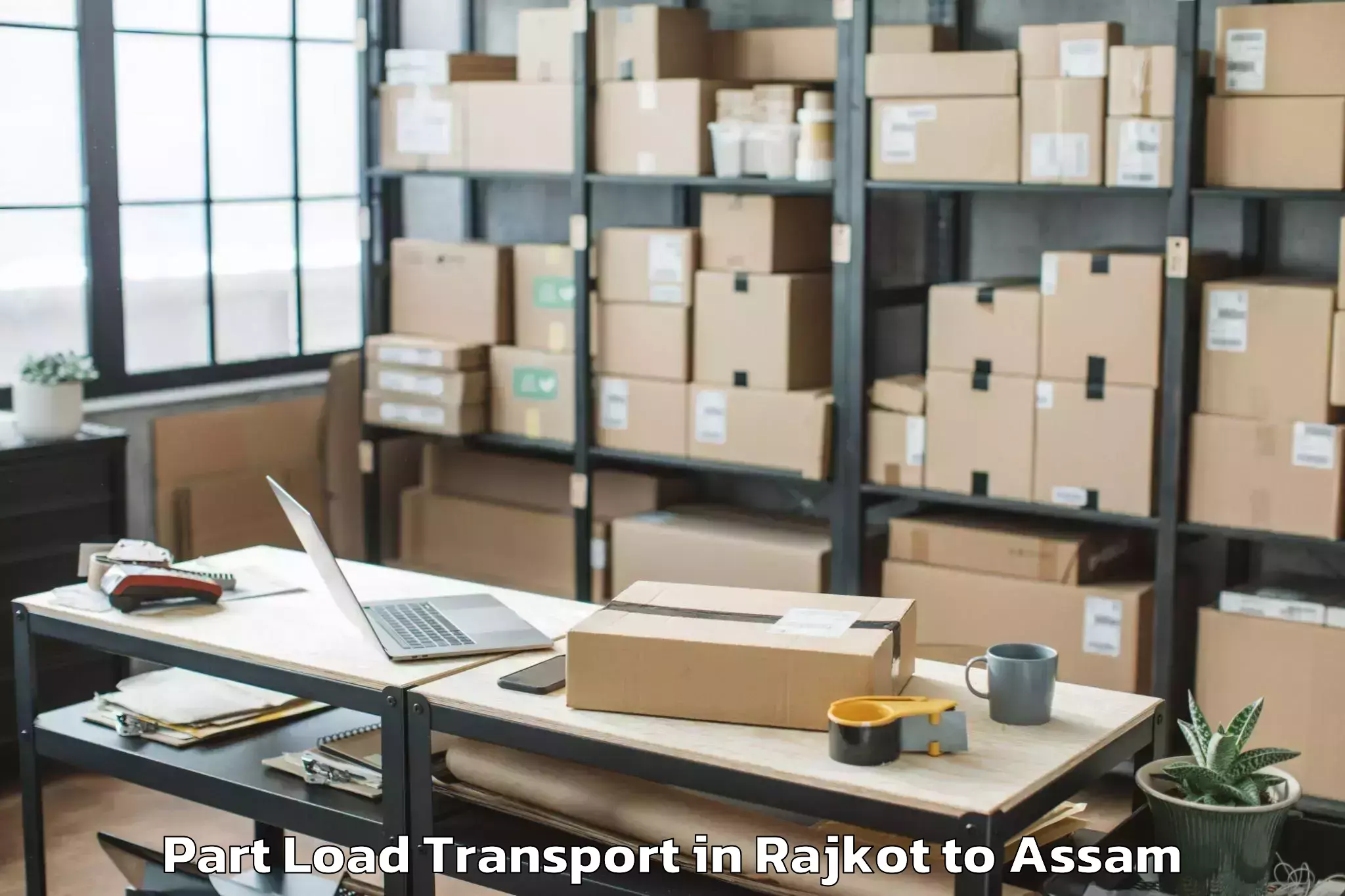 Book Rajkot to Rangia Part Load Transport Online